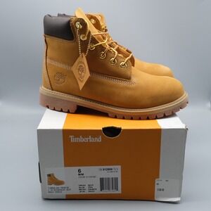 Timberland 6 Inch 12909 Premium Waterproof Boot Wheat Youth Sz 6 Women Sz 7.5